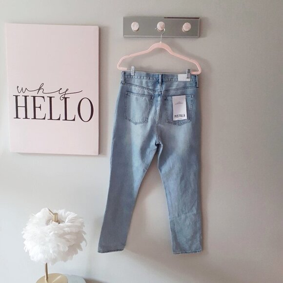 NWT Pistola light wash blue denim high rise slim fit straight jeans, 30 - Picture 11 of 15